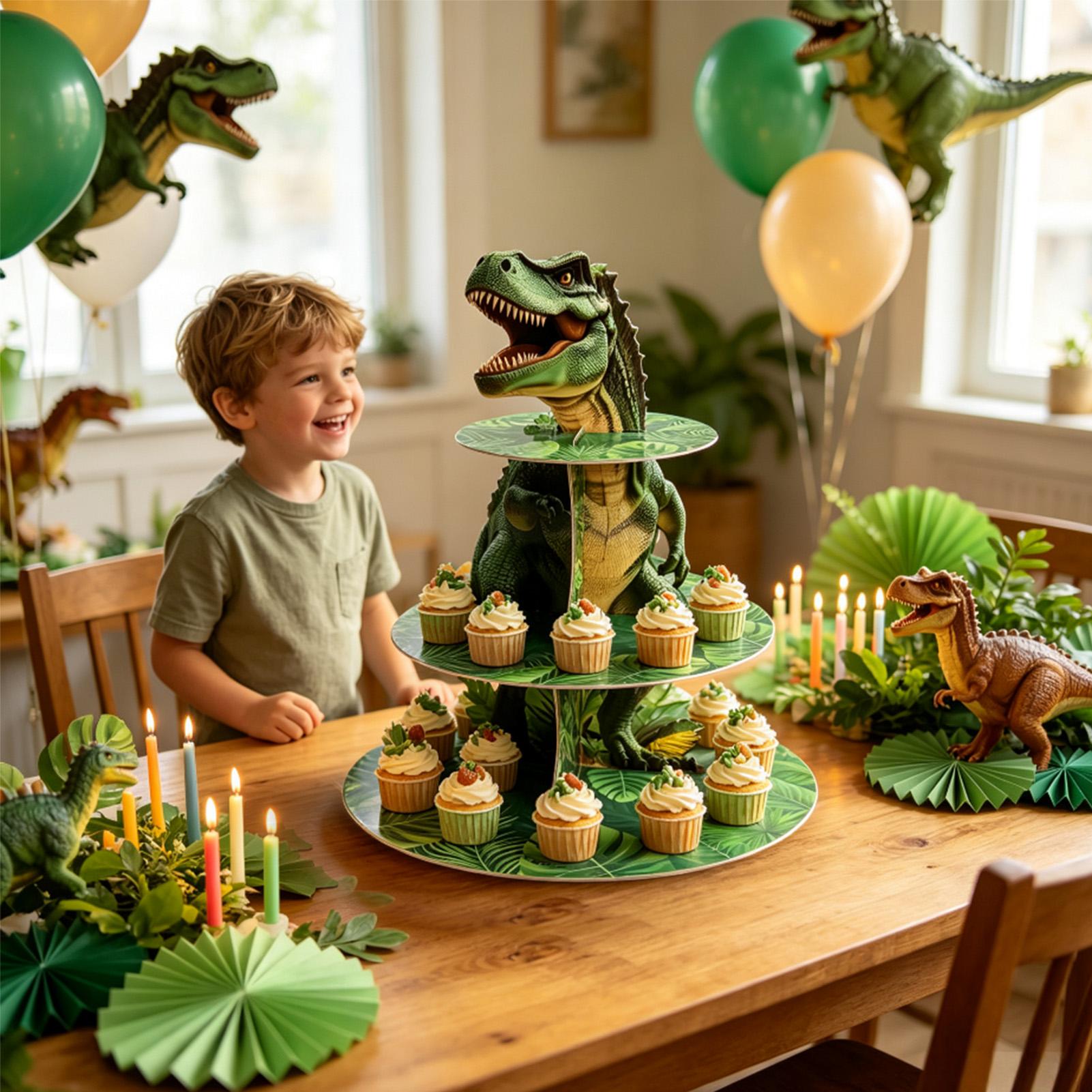 Cupcake Stand 3 Tiers Dinosaur - Cupcake Stand Tier 评论和价格