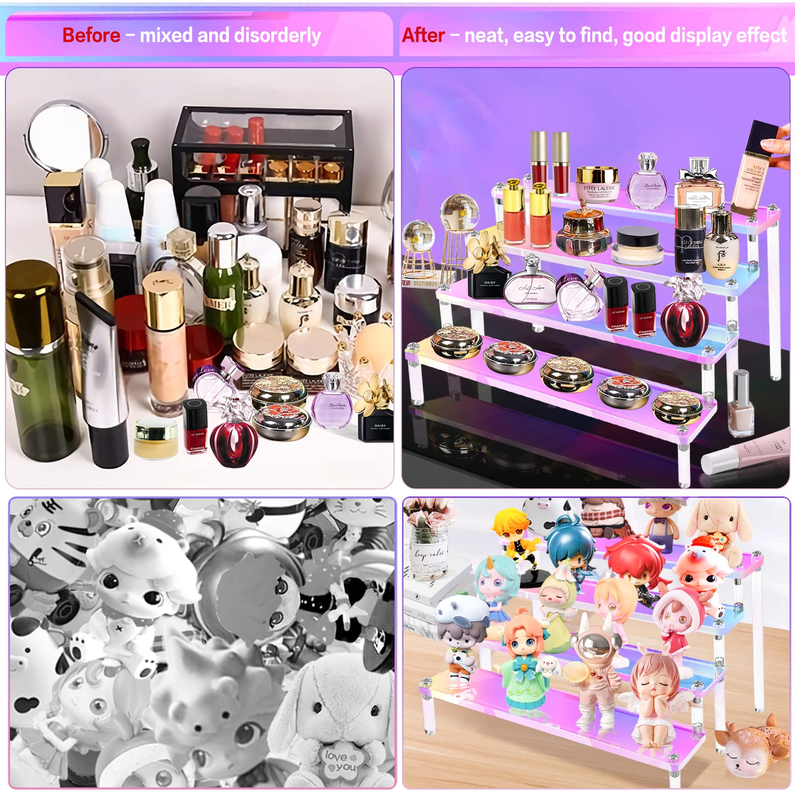 1-5 Tier Iridescent Acrylic Di - Cupcake Stand Tier 评论和价格