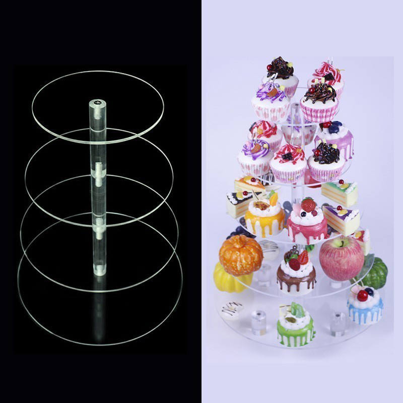 1 Pc 3/4/5 Tier Acrylic Round  - Cupcake Stand Tier 评论和价格