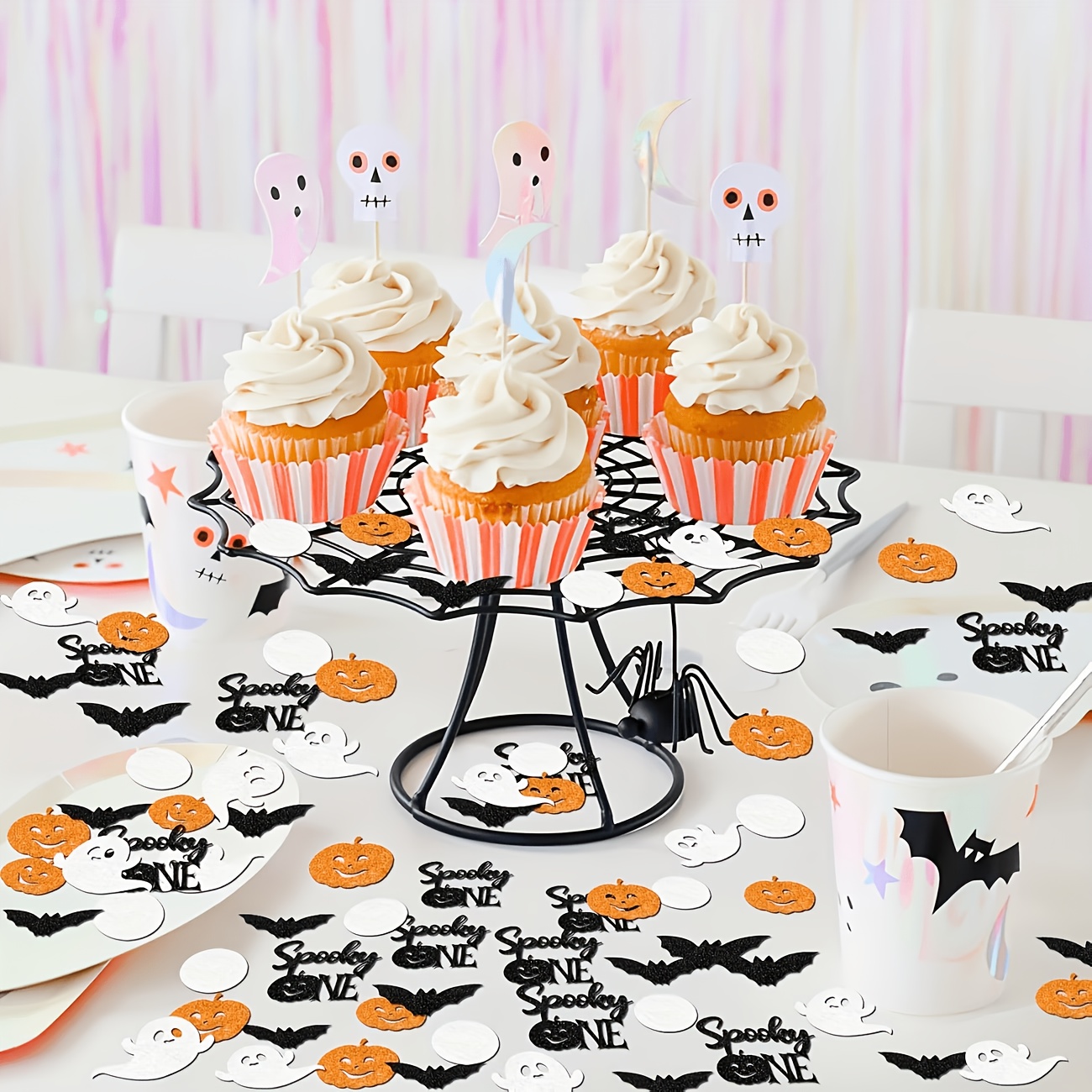 Halloween Table Confetti Orang - Papercraft Supply Confetti 评论和价格