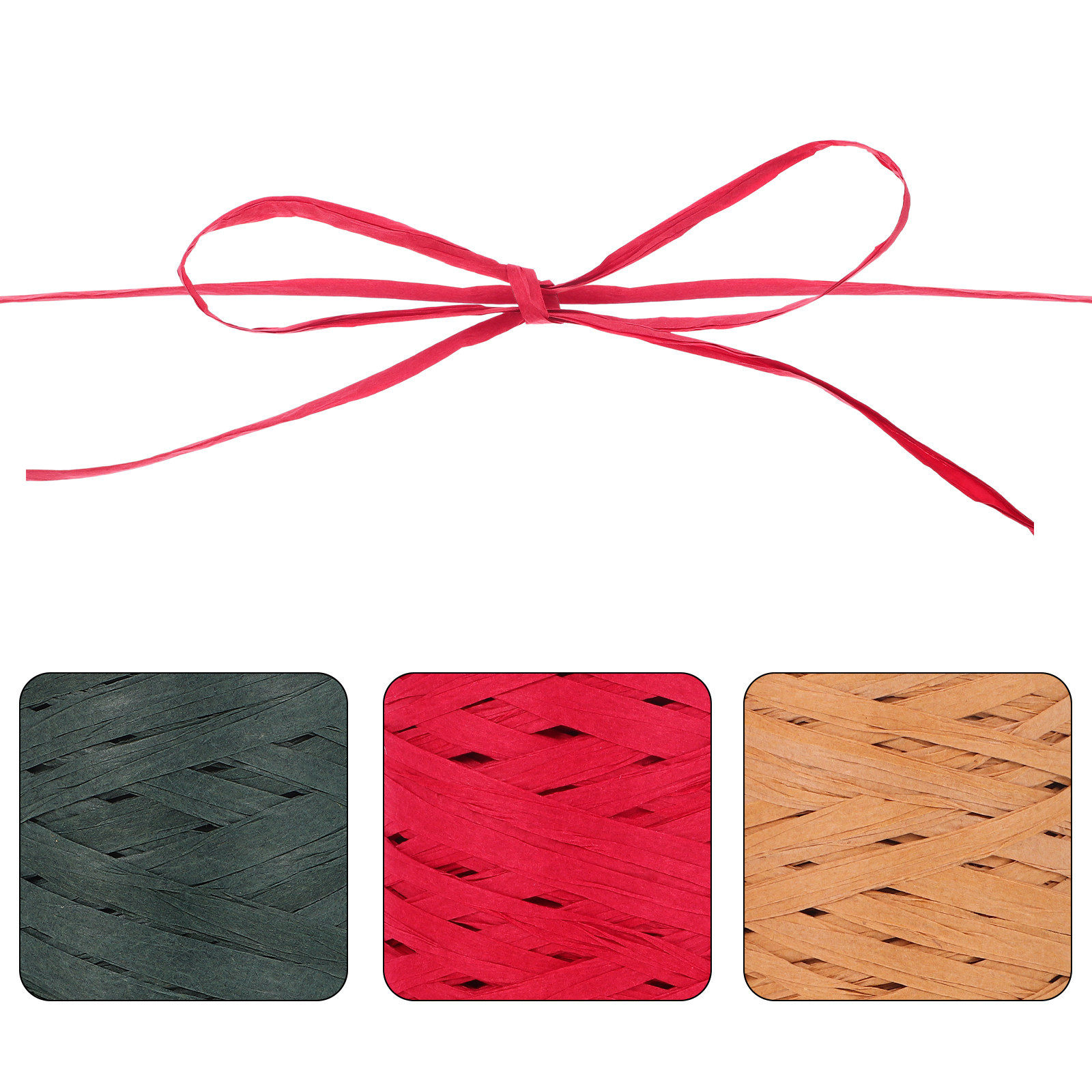 3 Rolls Rustic Raffia Paper Ri - Papercraft Supply Ribbon 评论和价格