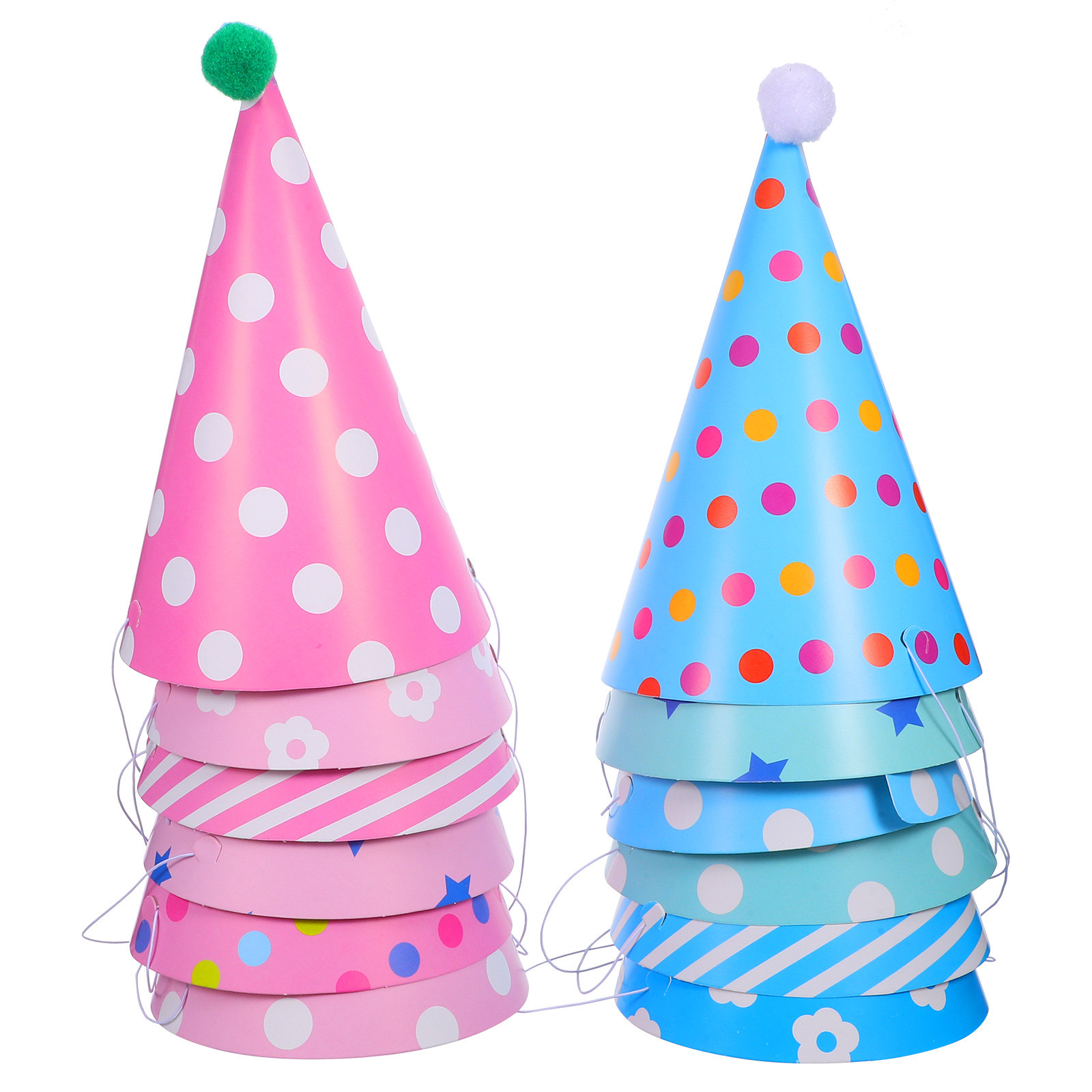 12Pcs Cone Birthday Hats Paper - Party Hat Cone 评论和价格