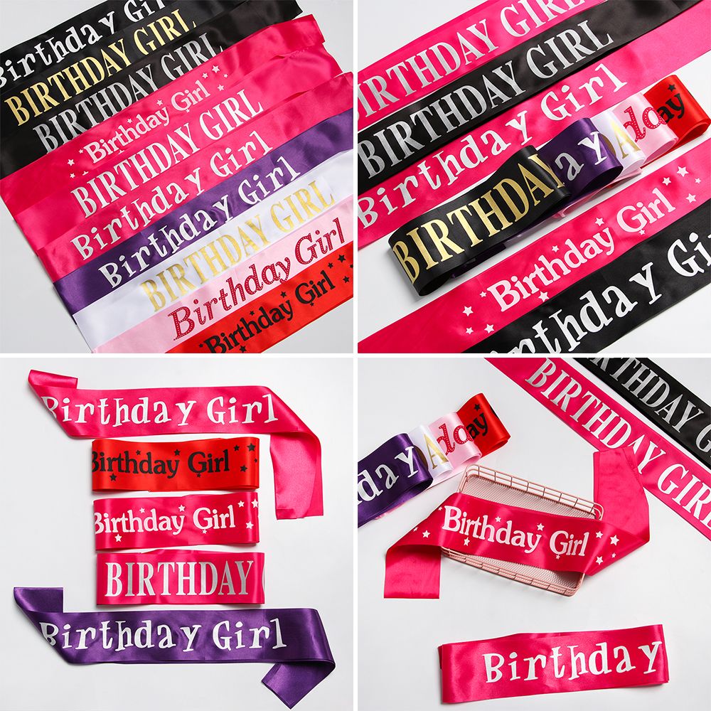 Birthday Girl Glitter Satin Sa - Birthday Sash Glitter 评论和价格