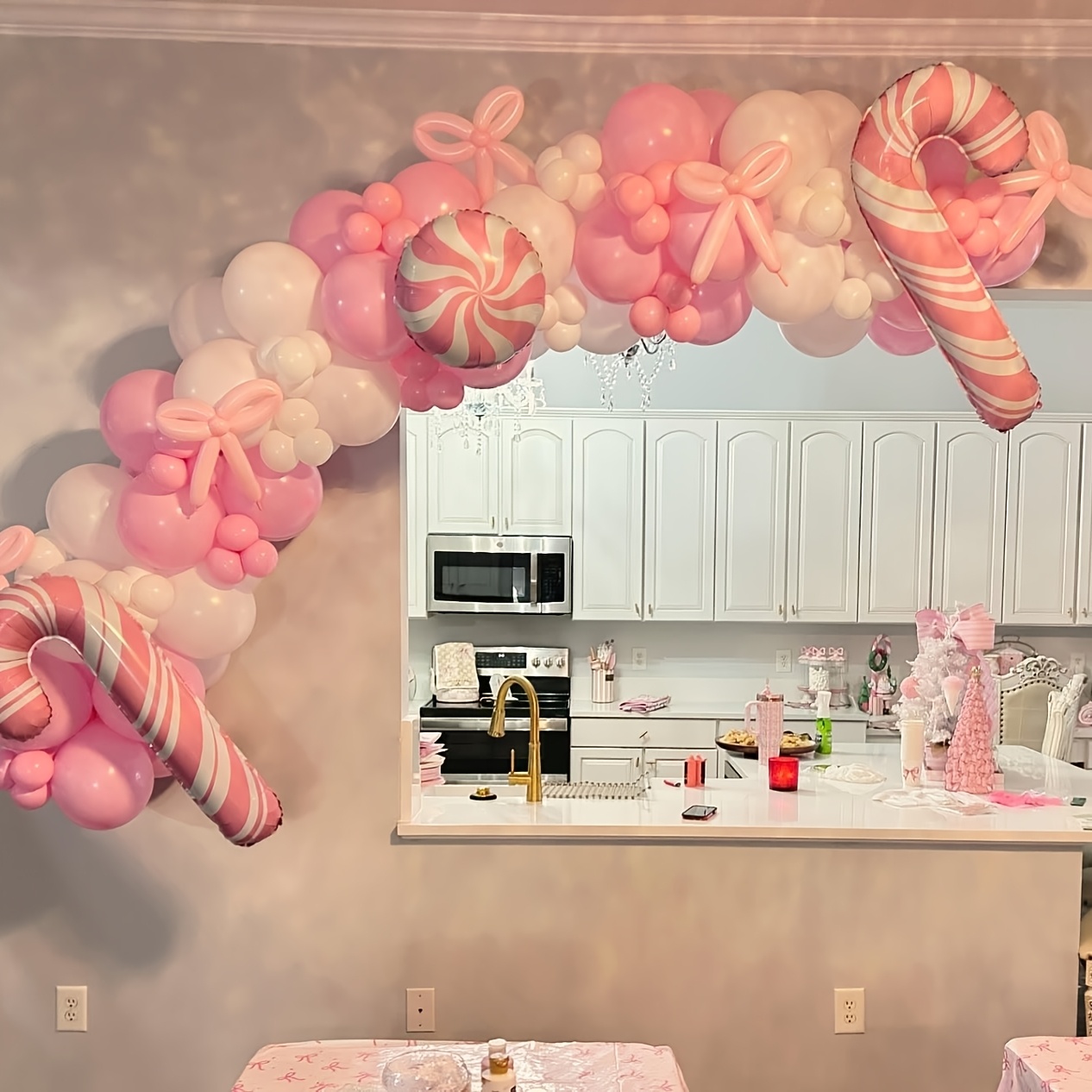 141 Pcs Pink Ribbon Balloons A - Balloon Arch Kit 评论和价格